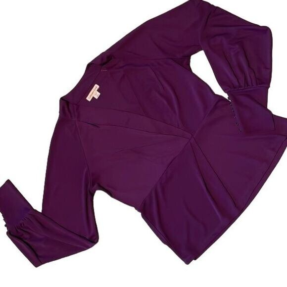 Coldwater Creek purple blouse, very soft, flowing and wrinkle-free. M (10-12) - Picture 5 of 14